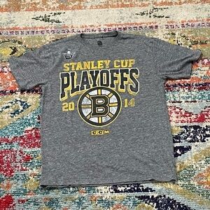 Stanley Cup Playoffs 2014 NFL Hockey Boston Bruins SOFT Graphic Tee Tshirt